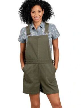 Toad&Co Organic Cotton Molera Shorteralls Women's Size Large (12-14)